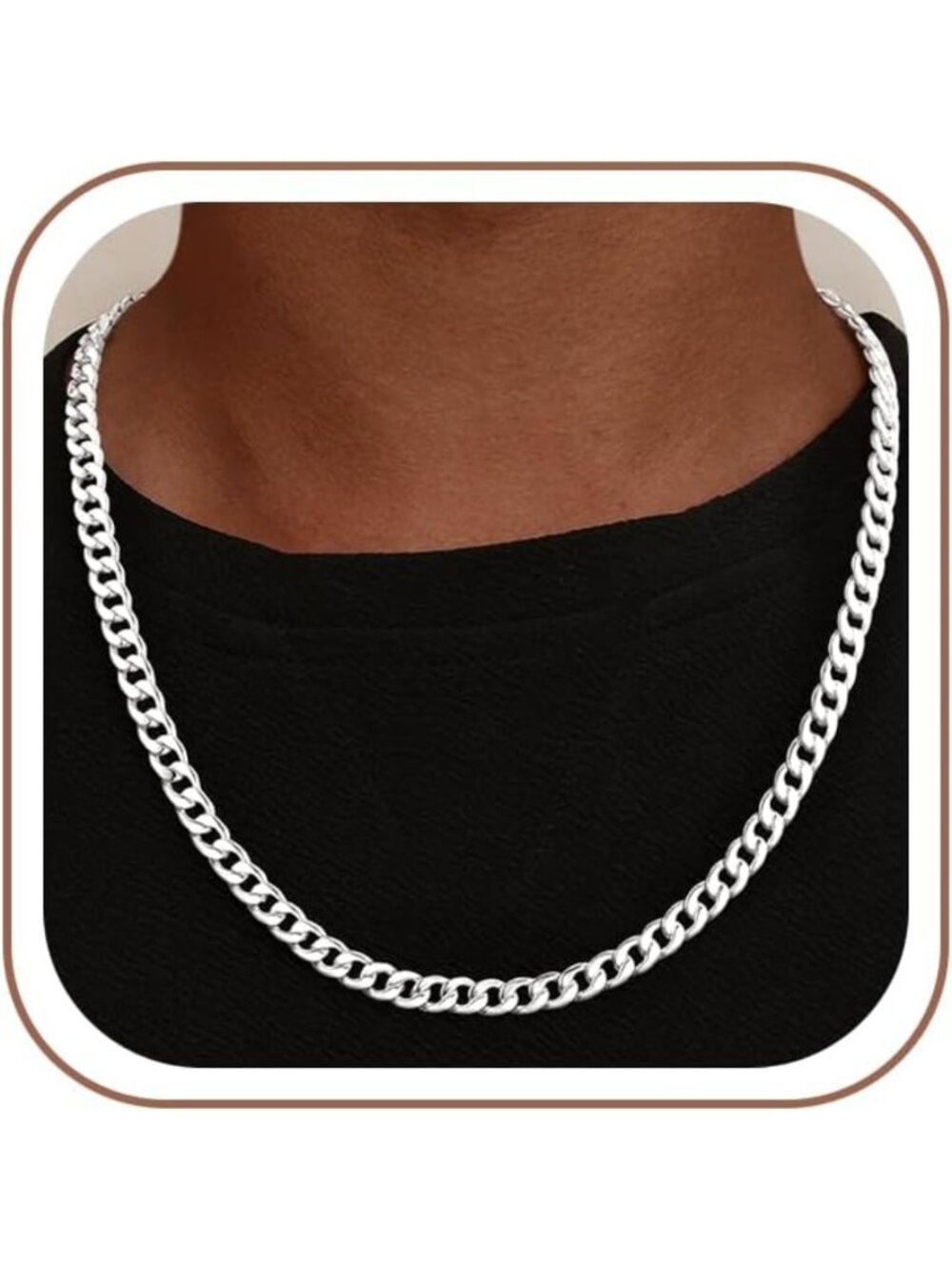S925 Sterling Silver 7MM Cuban Link Chain Necklace for Men - Stylish & Durable